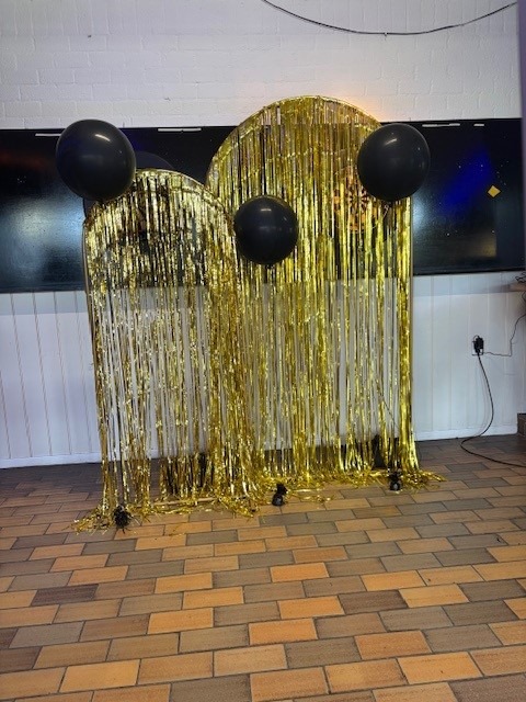 Gouden glitter curtain